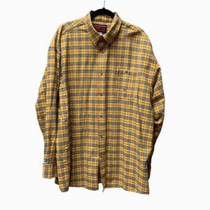 TWENTY X Plaid‎ Yellow Pockets Button Up  L/S  SHIRT - SIZE 2X